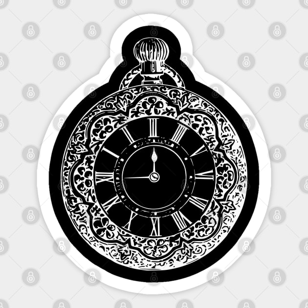 White Vintage Pocket Watch Sticker by Vintage Boutique